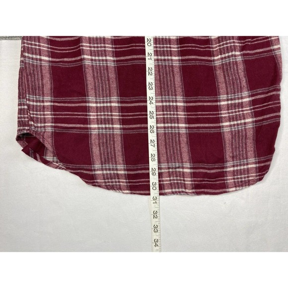 Make + Model Women XXS Snap Button Flannel Purple Plaid Long Sleeve - Picture 10 of 11